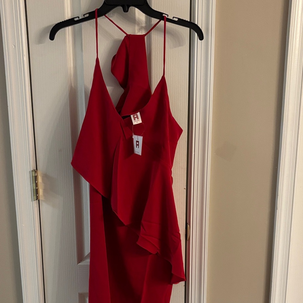 NWT. A by Amanda New York Asymmetrical Red Dress. Size small